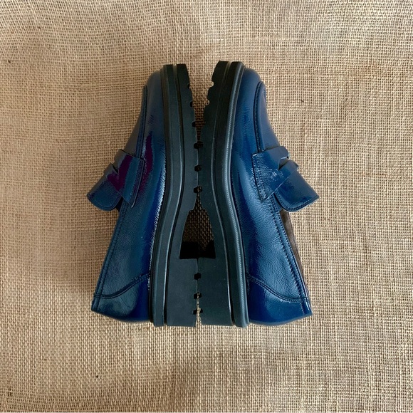 PAUL GREEN Loafer Blue Crinkle Patent Leather Samone US Size 8, Austria Size 5.5 - Picture 5 of 12